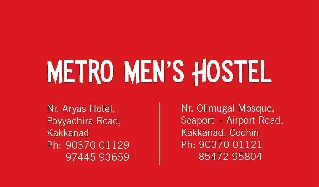 Metro Mens Hostel Kochi India